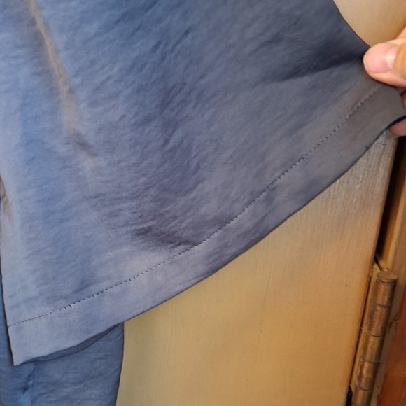 Fabletics Sleep Button‎ Down Pewter Gray Slate Silky Satin Feel Womens 3XL EUC - Picture 10 of 10